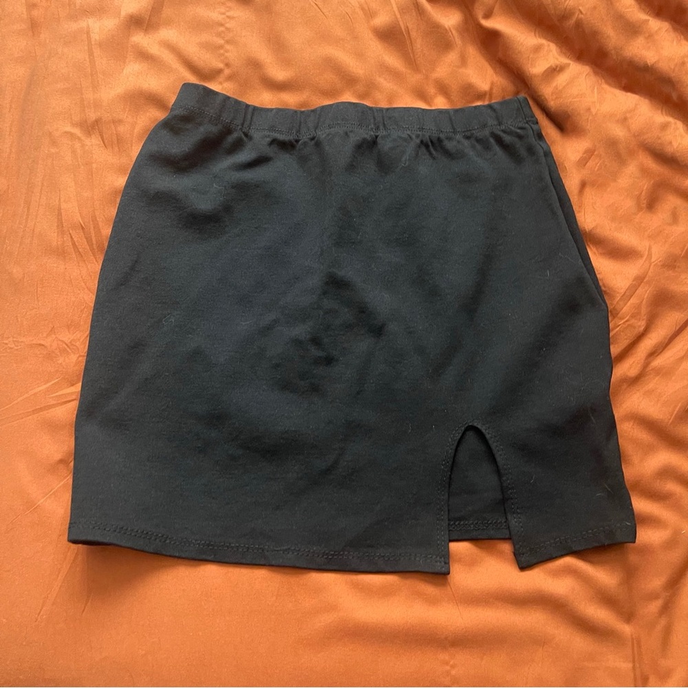 Black Slit Bodycon Skirt